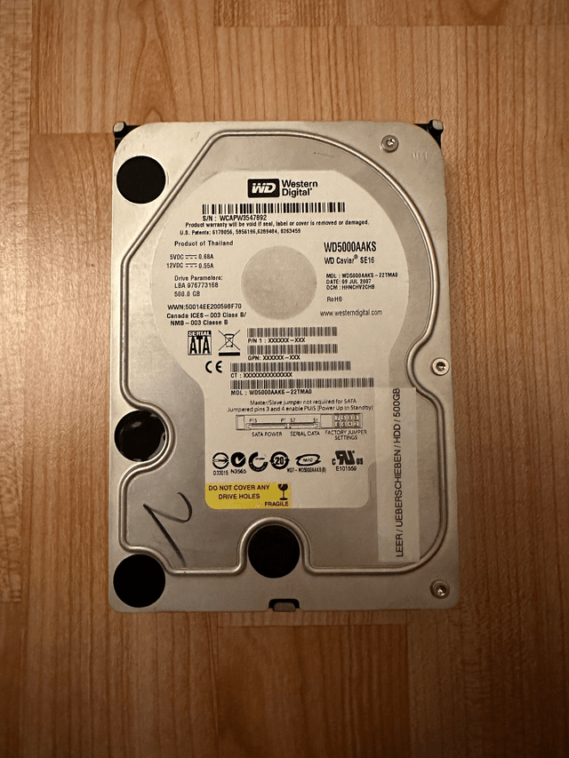 2nd Hand Desktop HDD, 3,5" (500GB)