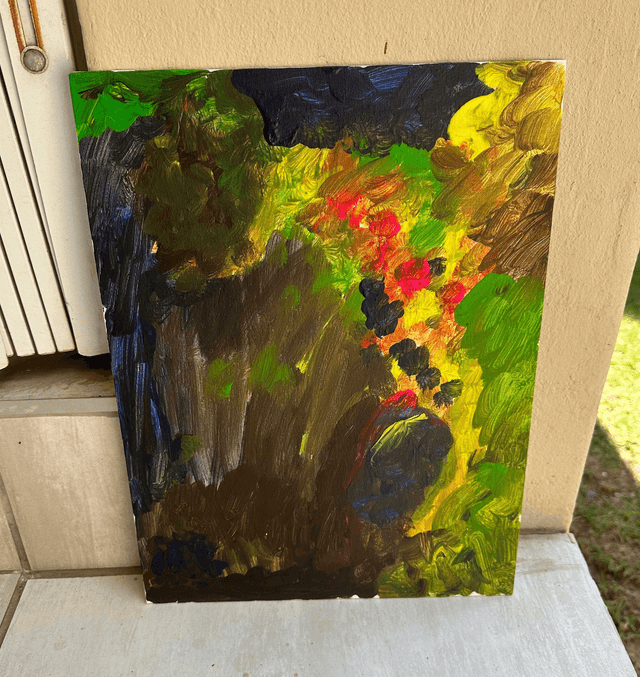 Painting by Sven Nemeth: Tree, River, Fire, landscape, Asteroid (Unique/Original)
