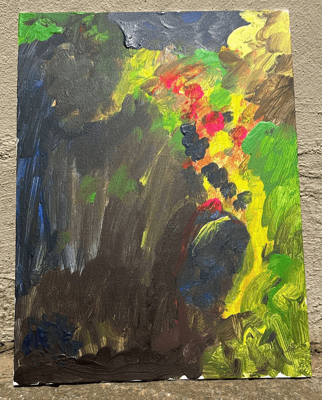 Painting by Sven Nemeth: Tree, River, Fire, landscape, Asteroid (Unique/Original)