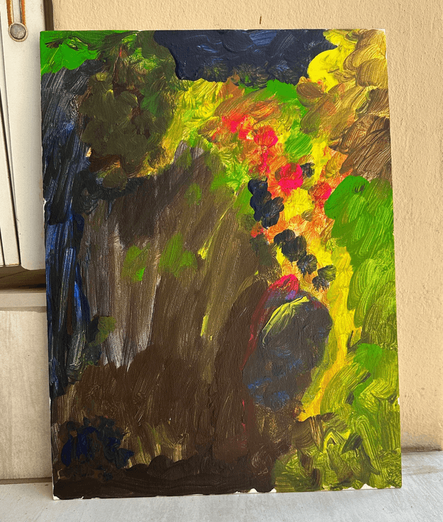 Painting by Sven Nemeth: Tree, River, Fire, landscape, Asteroid (Unique/Original)